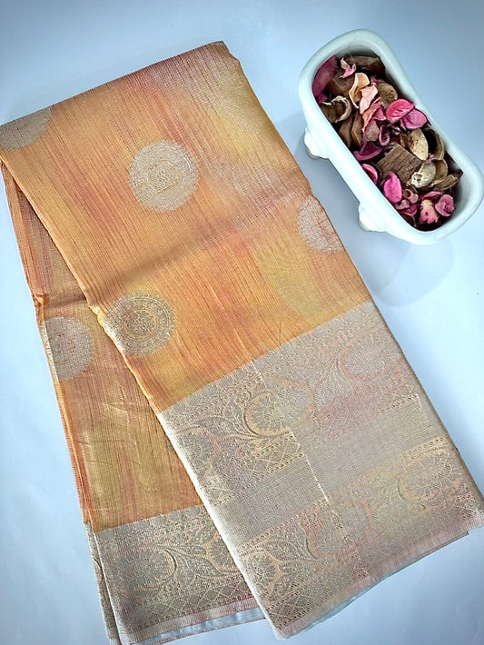 Golden Yellow Banarasi Tissue