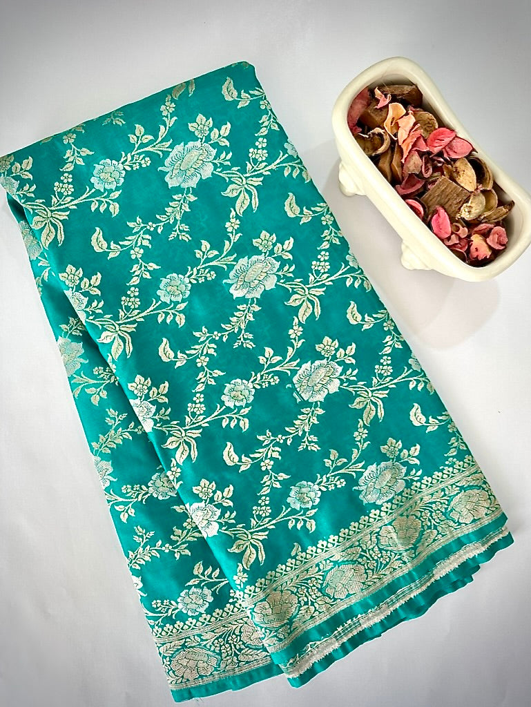 Green Banarasi Katan Silk