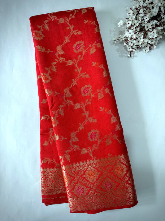 Red Banarasi Silk