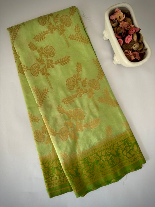 Light Green Soft Georgette Silk