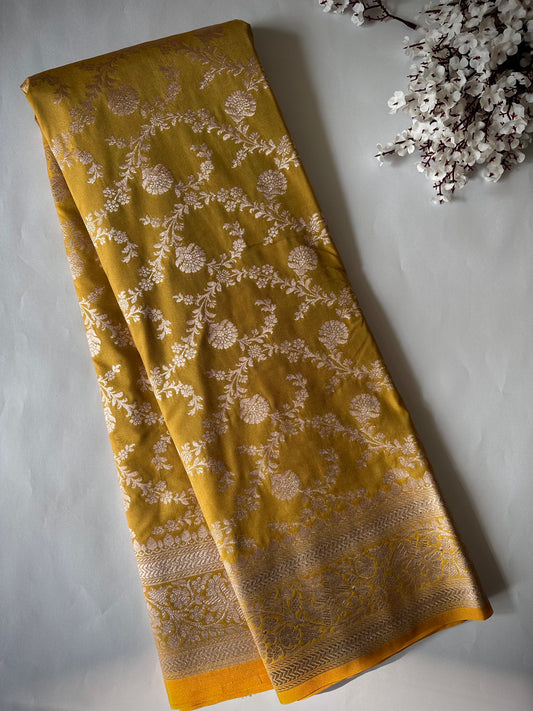 Yellow Banarasi Katan Silk