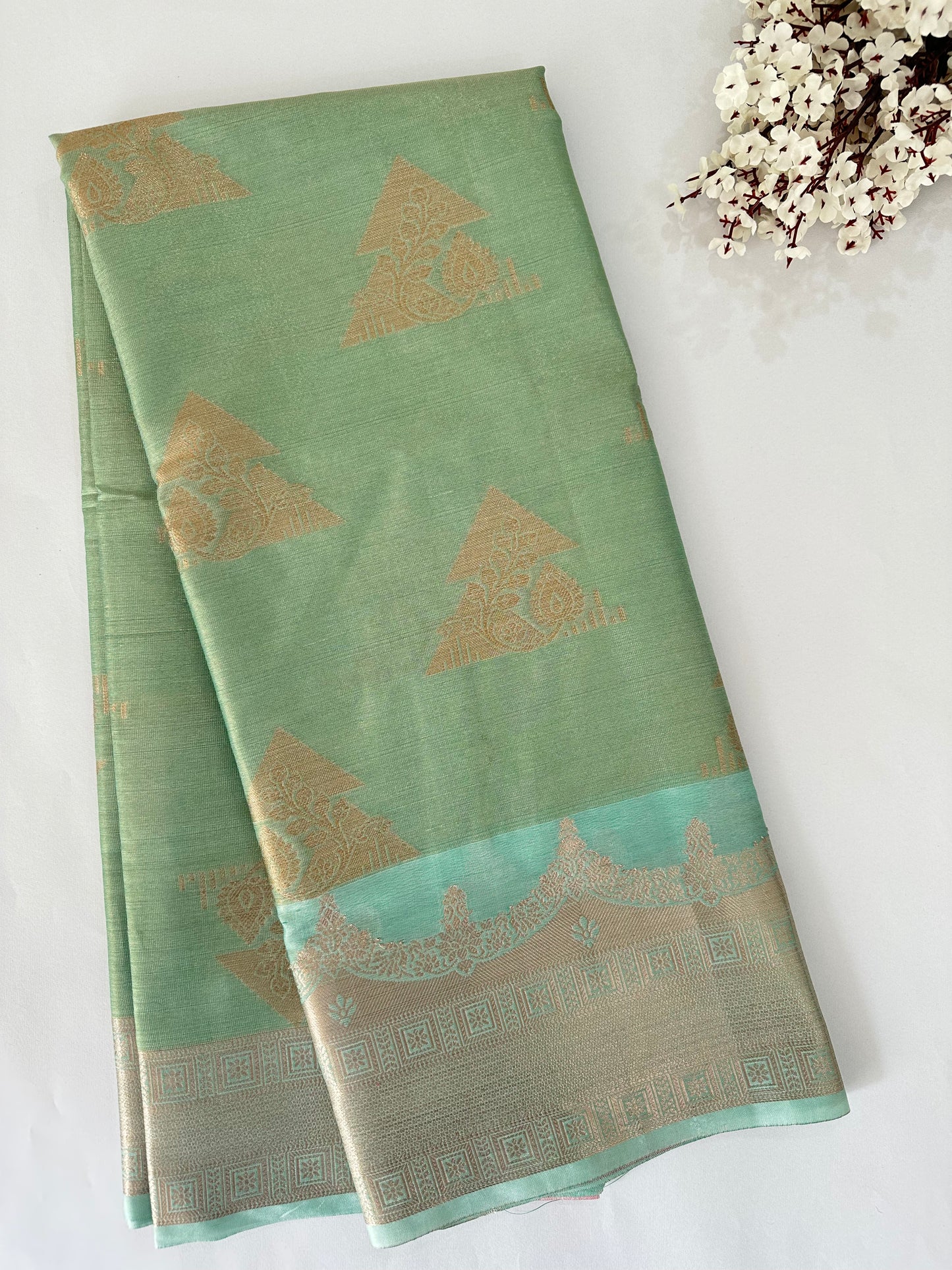 Pale Green Banarasi Silk