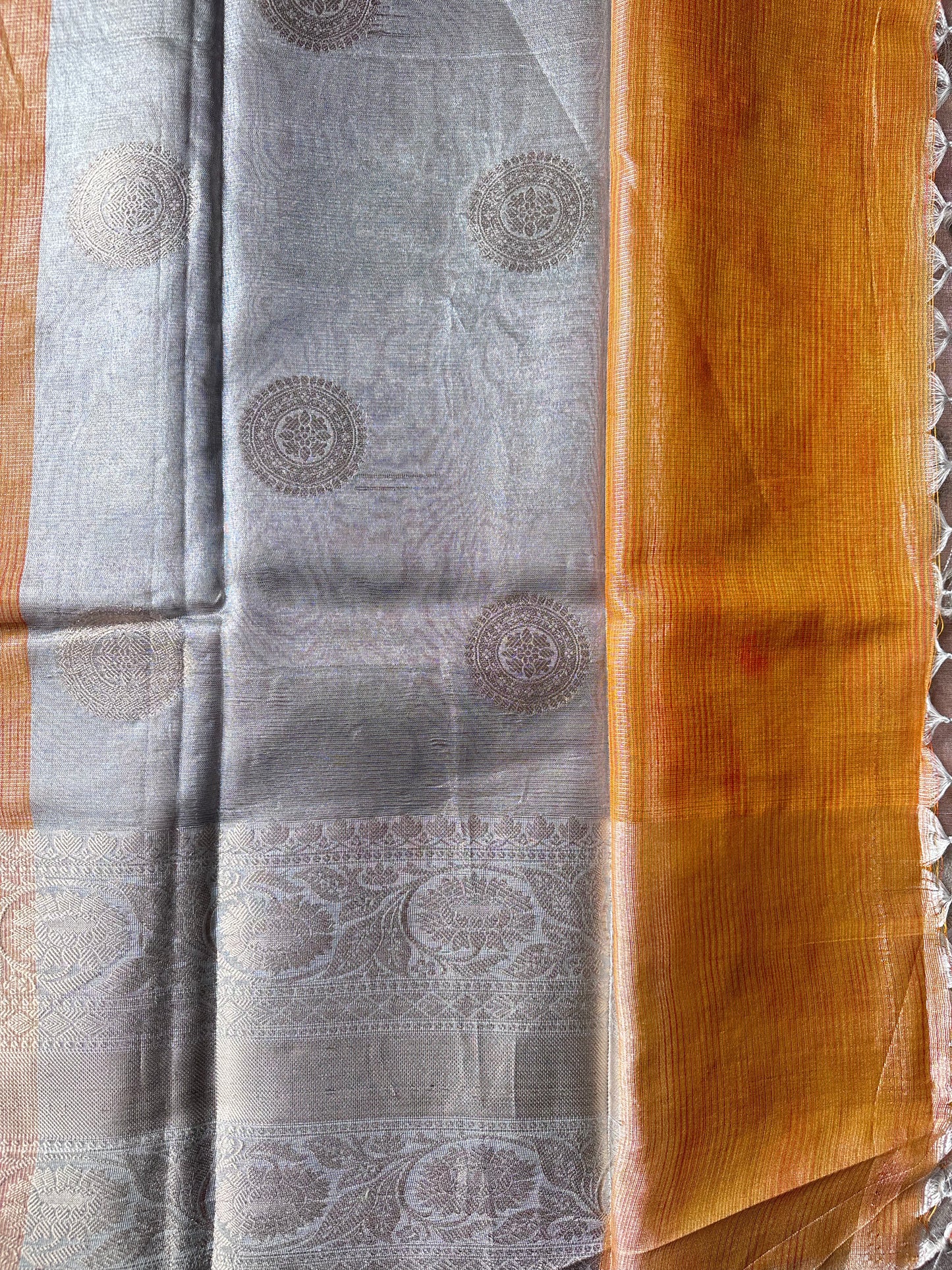 Golden Yellow Banarasi Tissue