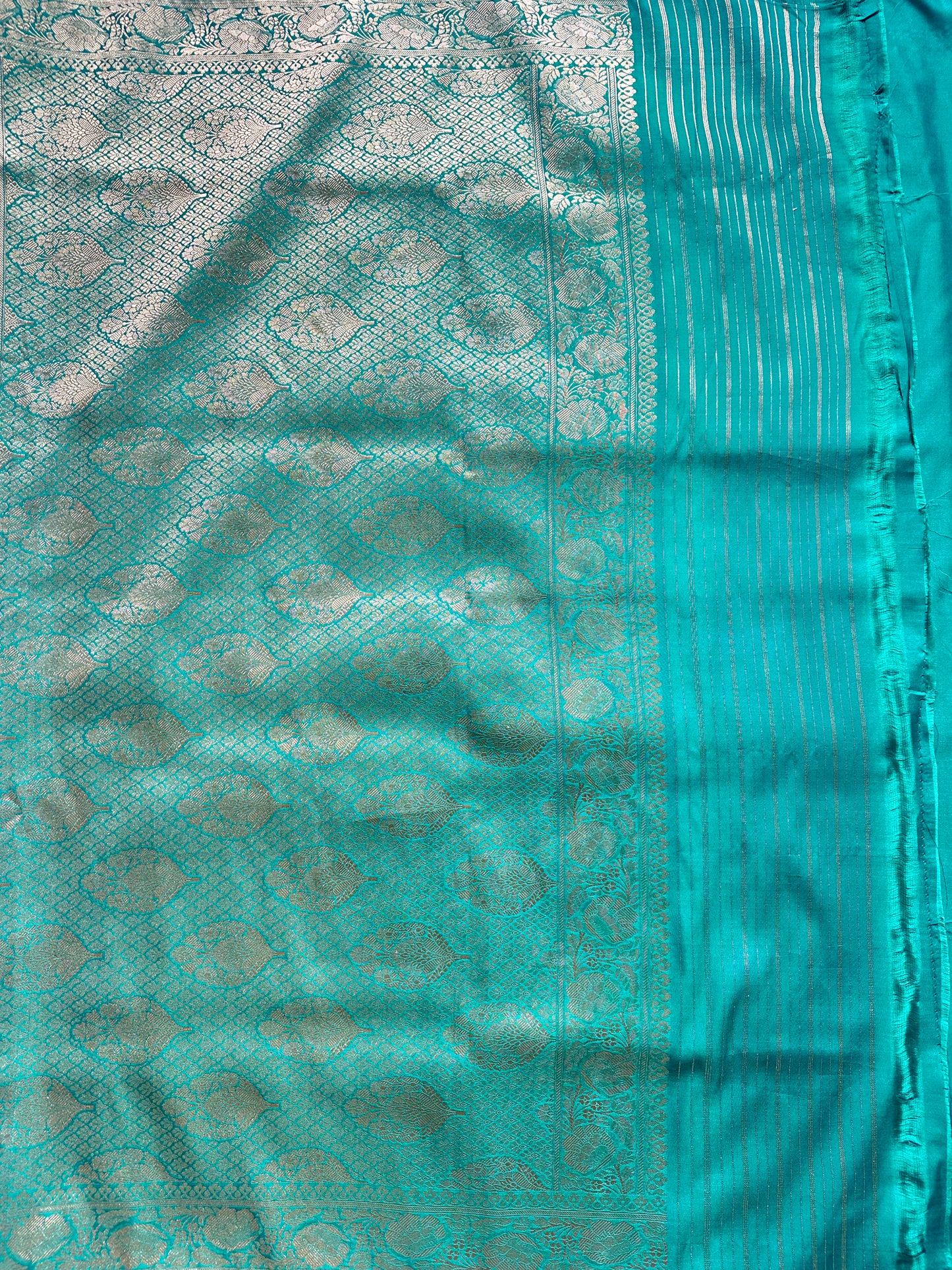 Green Banarasi Katan Silk