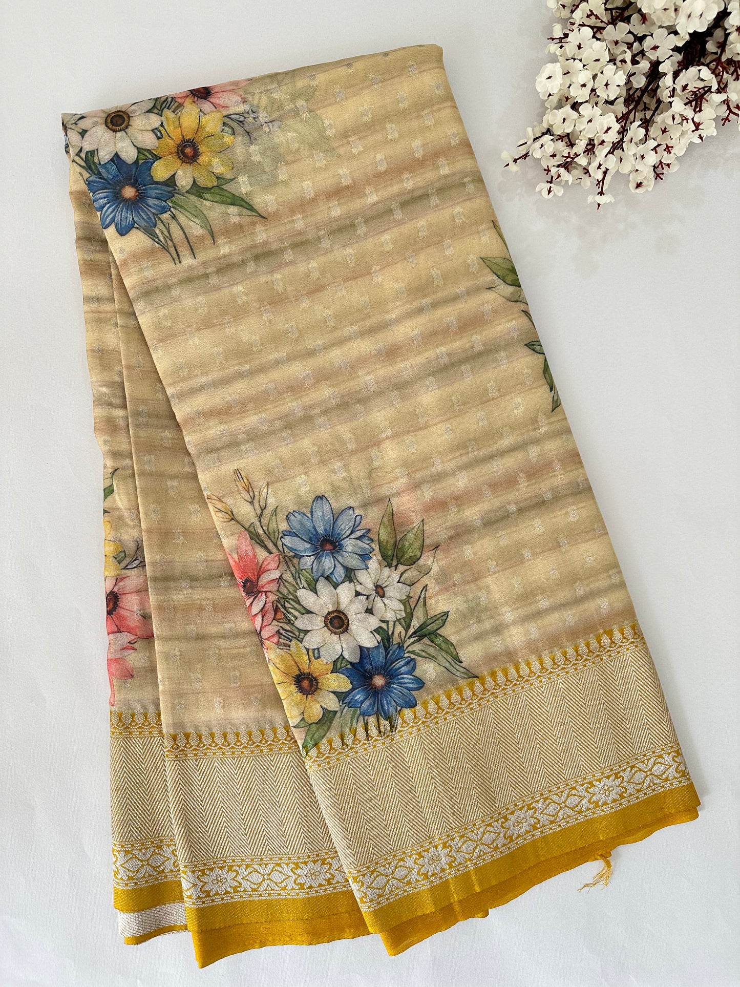 Yellow Soft Digi Georgette